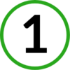 number 1 green outline number 1 green outline